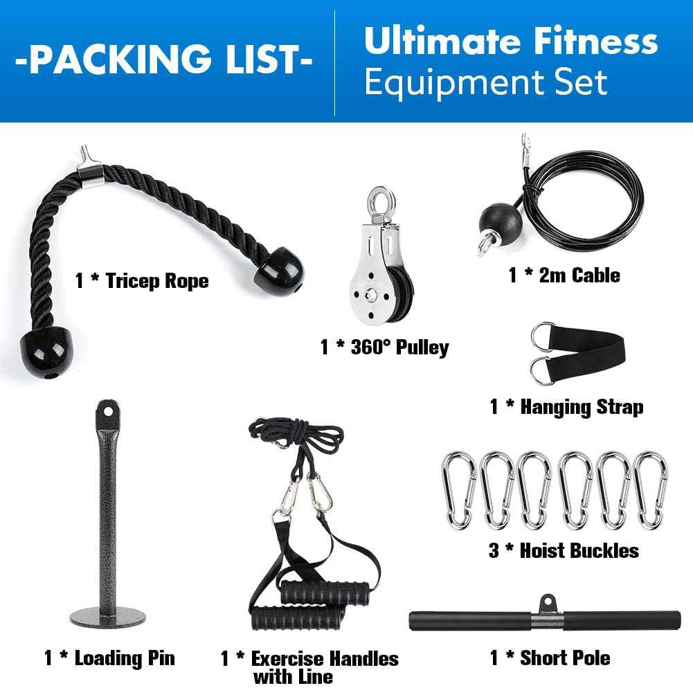 Weight Cable Pulley System Gym, DIY Home Gym Fitness Pulley Cable