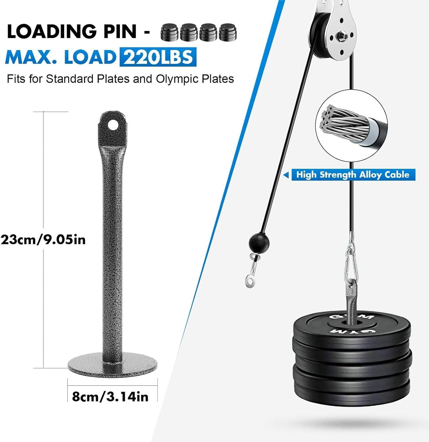 Weight Cable Pulley System Gym, DIY Home Gym Fitness Pulley Cable
