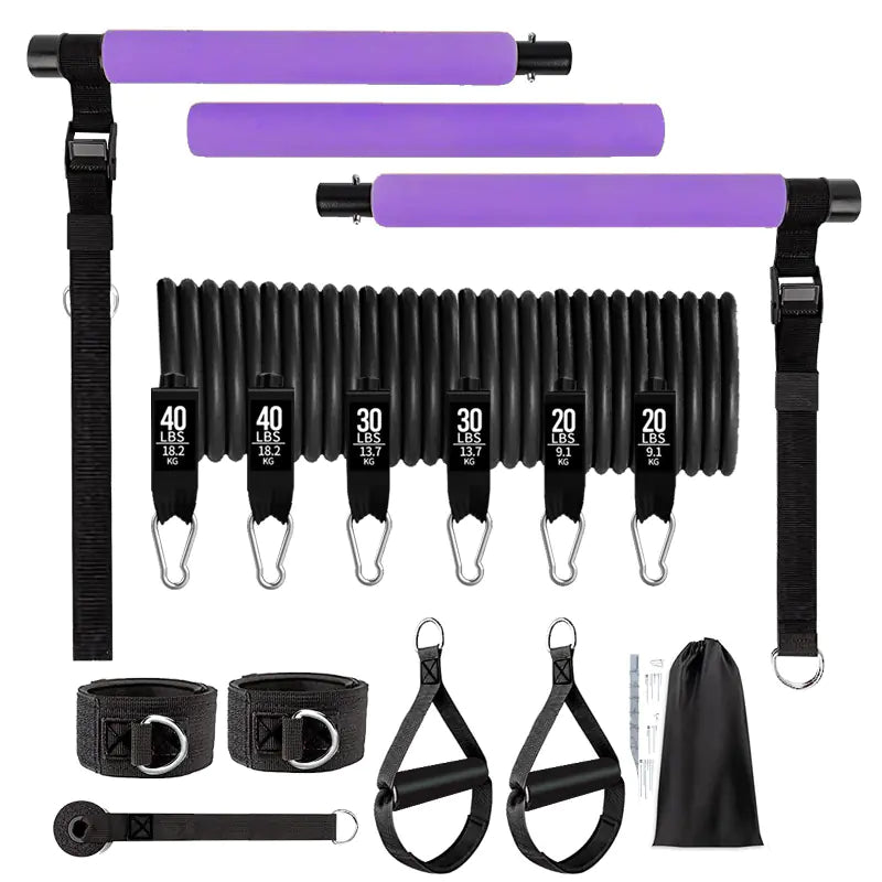 Enhanced Pilates Resistance Fitness Stick Set (11 Pcs)