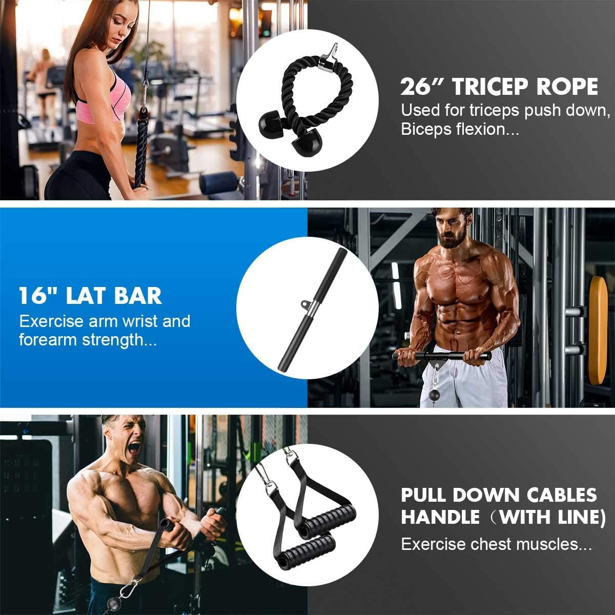 Weight Cable Pulley System Gym, DIY Home Gym Fitness Pulley Cable