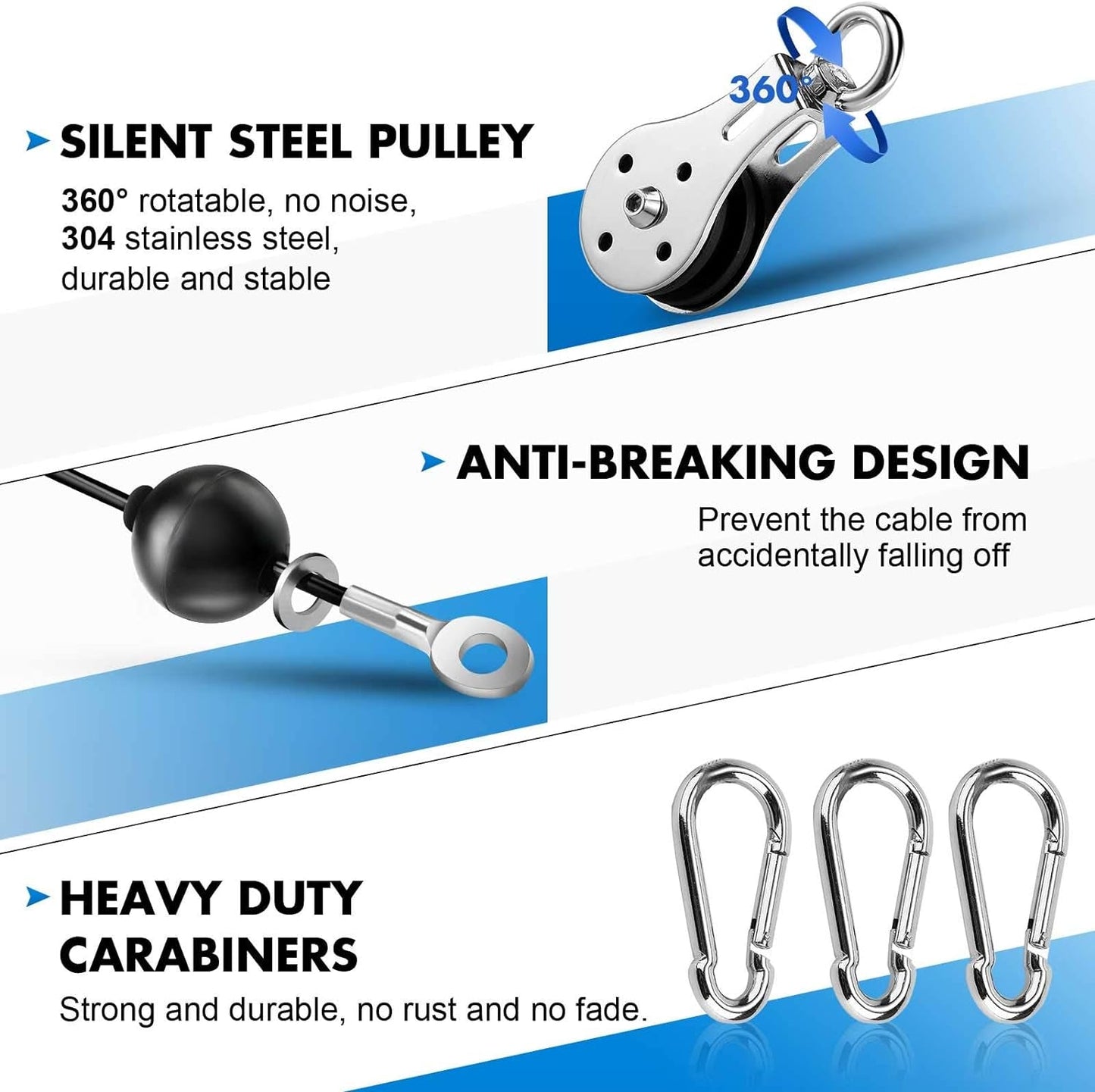 Weight Cable Pulley System Gym, DIY Home Gym Fitness Pulley Cable