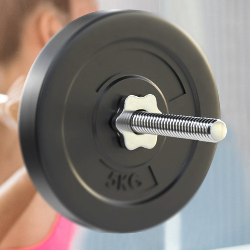 18KG Barbell Weight Set Plates Bar Bench Press Fitness Exercise Home