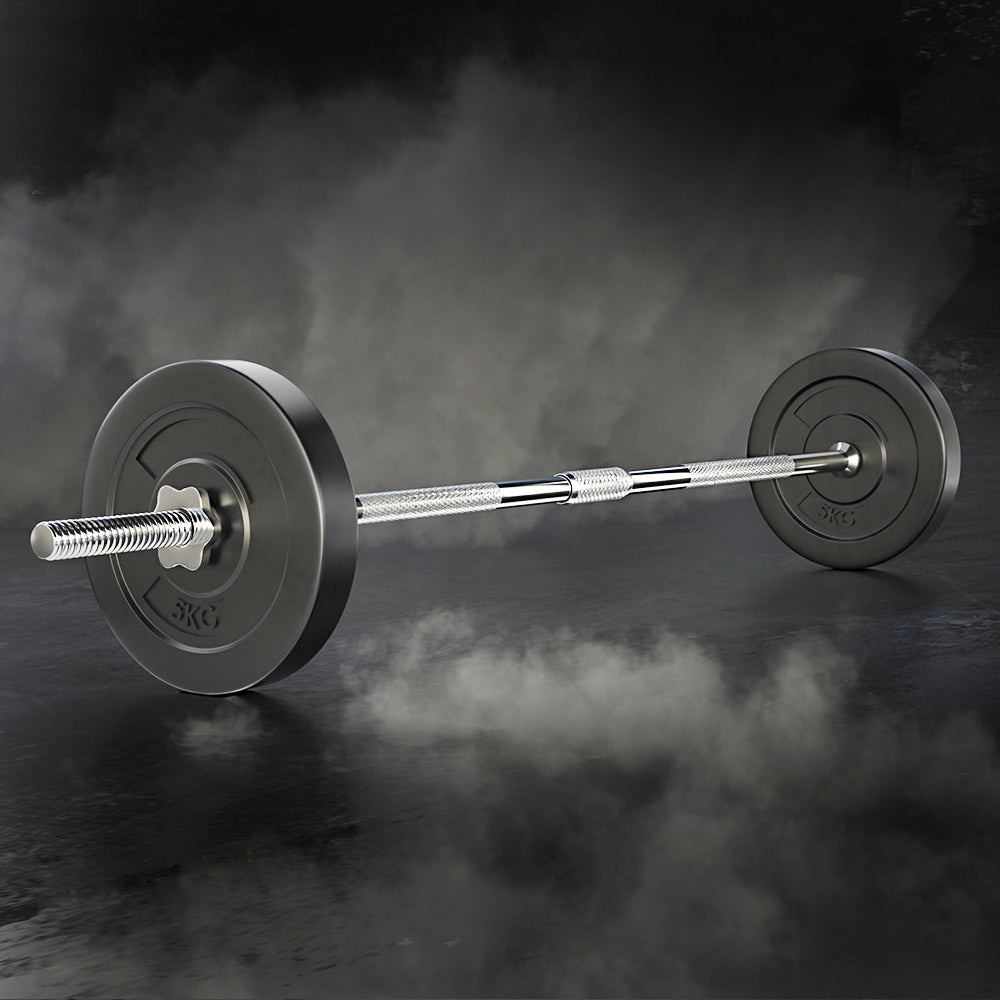 18KG Barbell Weight Set Plates Bar Bench Press Fitness Exercise Home