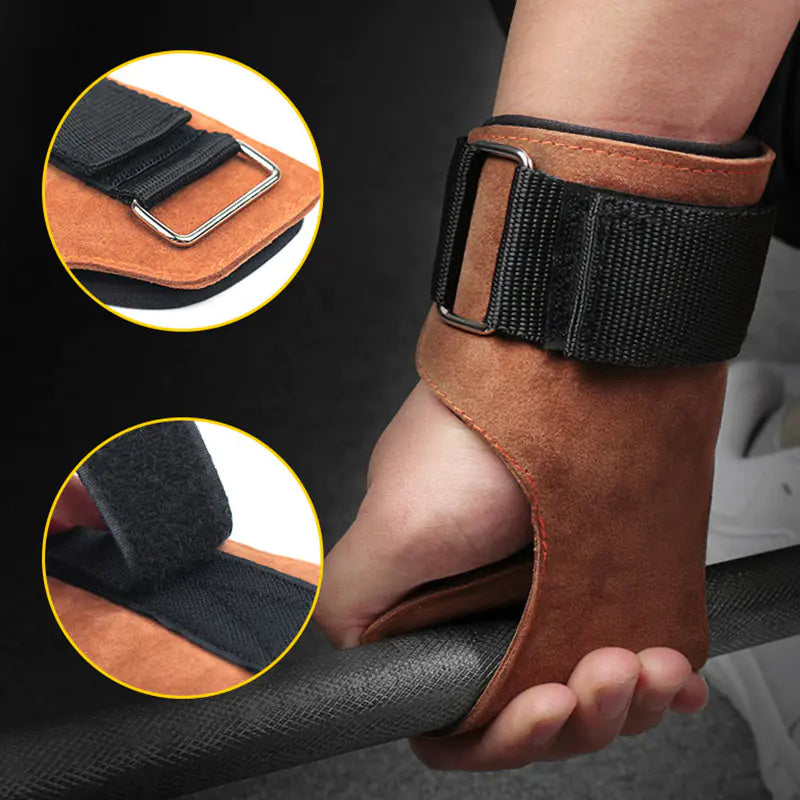 Cross-Border Leather Grip Assist Straps for Weightlifting