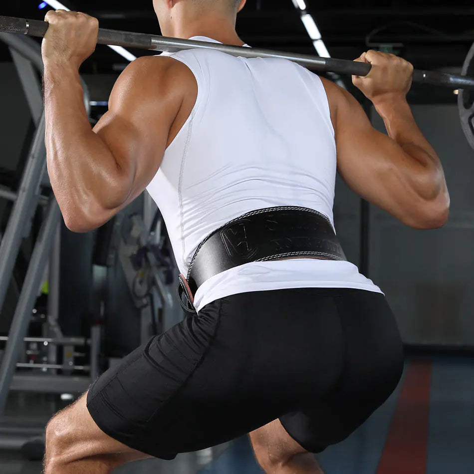 Leather Weightlifting Belt for Men & Women, Adjustable