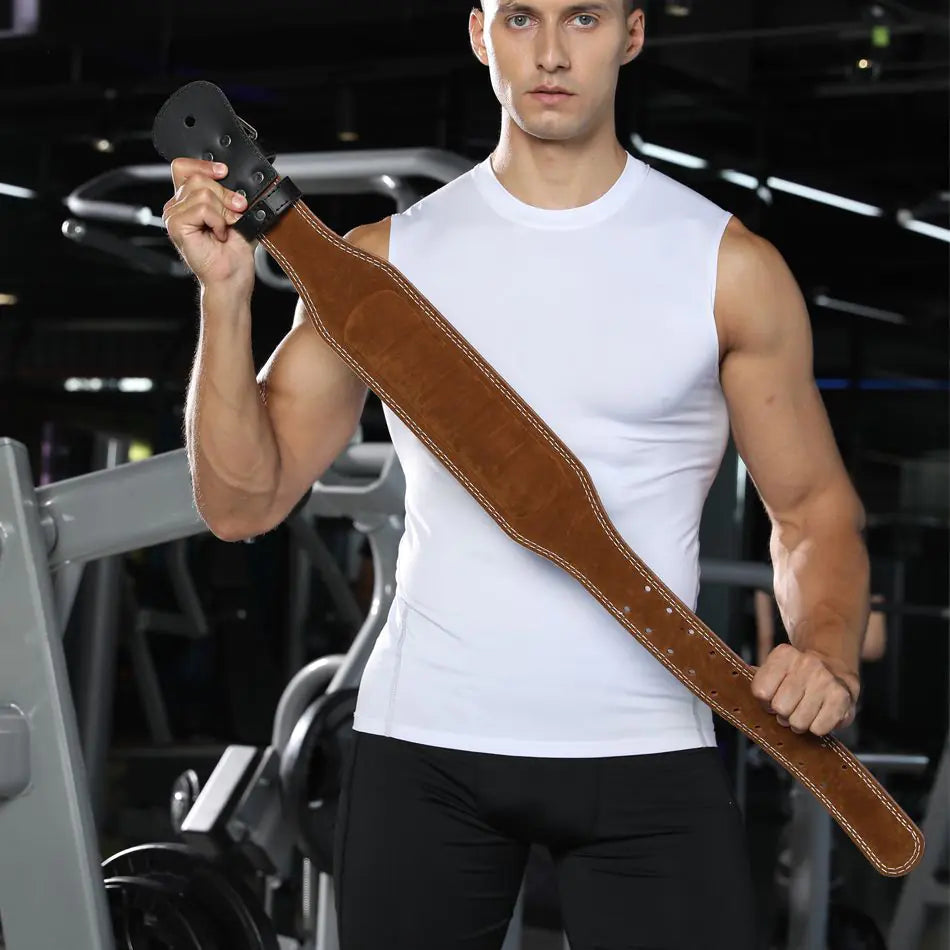 Leather Weightlifting Belt for Men & Women, Adjustable
