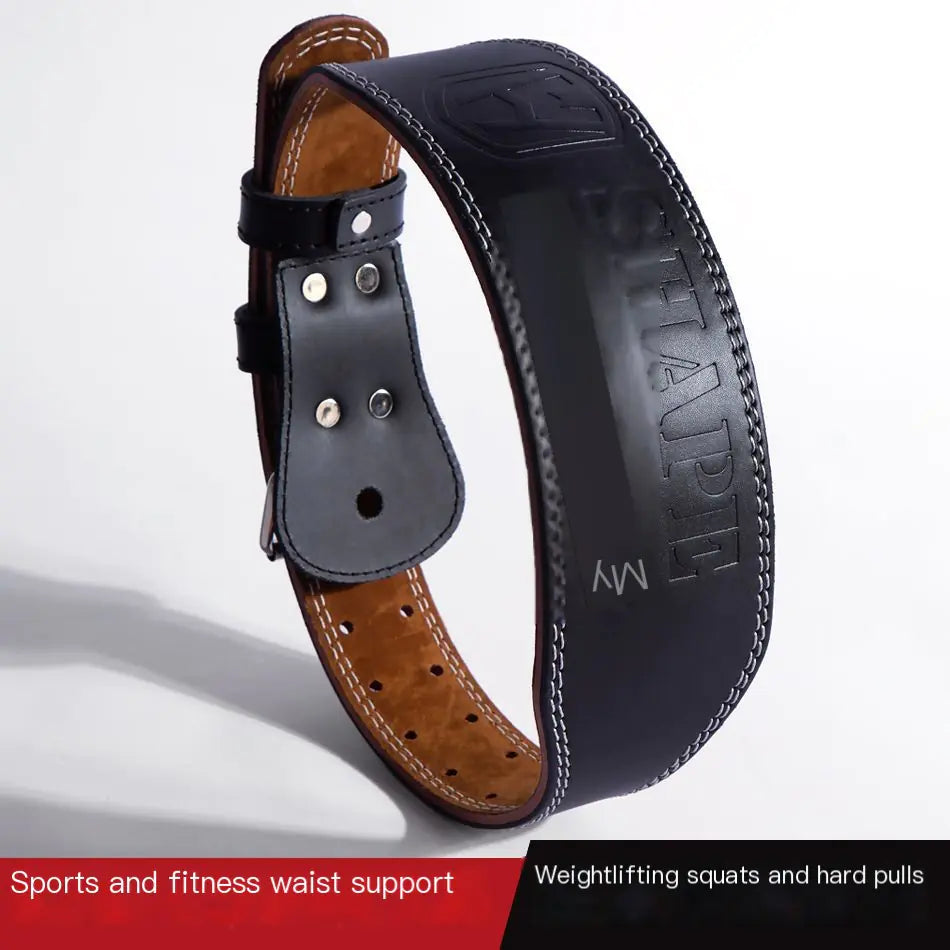 Leather Weightlifting Belt for Men & Women, Adjustable