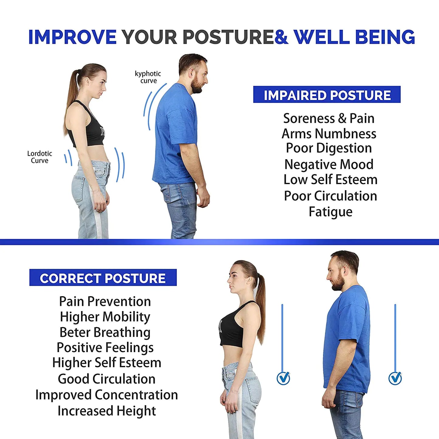 Adjustable Posture Corrector for Men, Women, and Kids